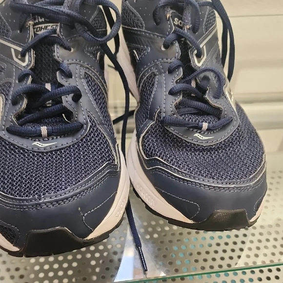 Saucony COHESION 10 Dark Blue and Silver Athletic Sneakers - Picture 5 of 9